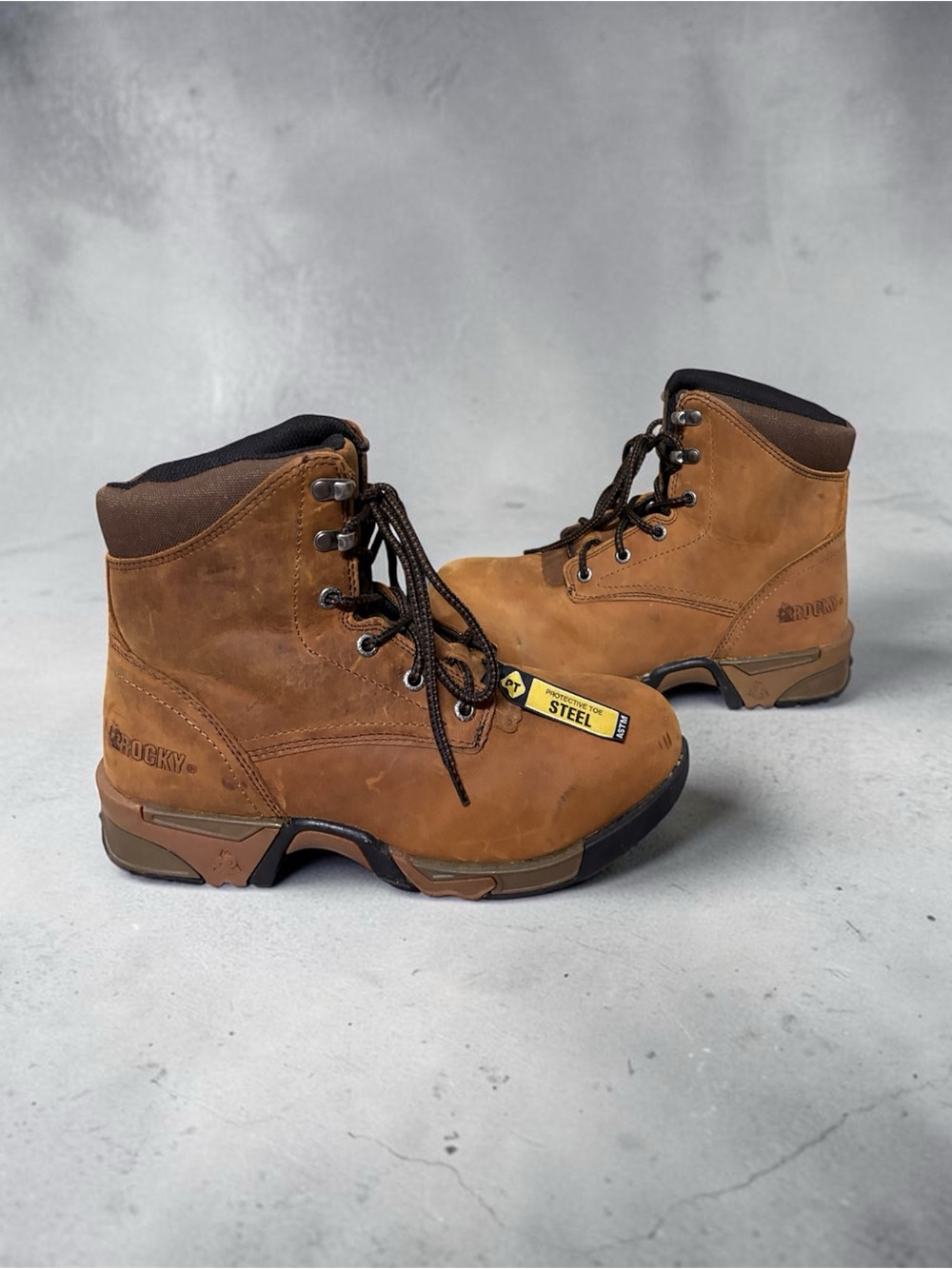 Rocky Women's Brown Steel-Toe Work Boots